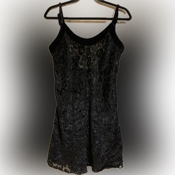 Victoria's Secret Other - Victoria's Secret Vintage Gold Label Black Floral Burnout Slip Dress Nightie